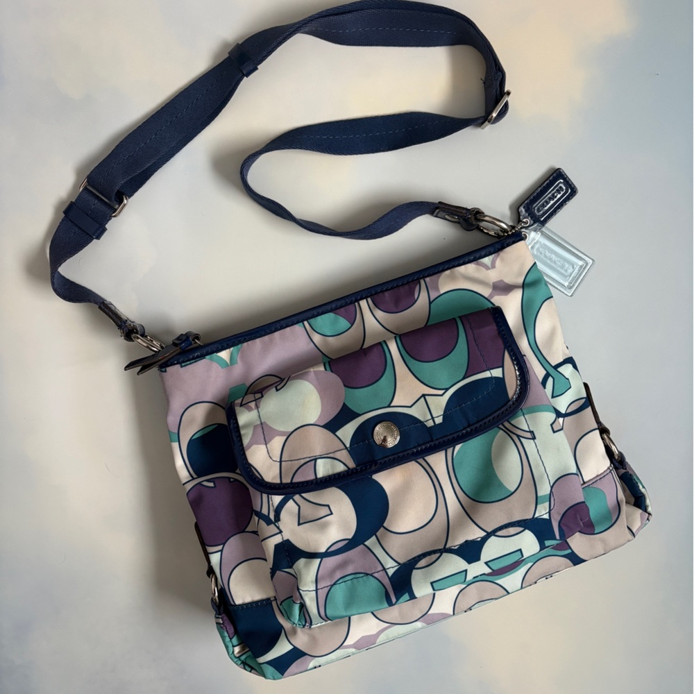 Vintage Y2K Coach Kyra Daisy Scarf Crossbody Shoulder Bag